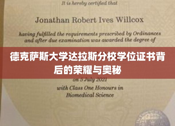 解码德克萨斯大学达拉斯分校，学位证书背后的辉煌传奇