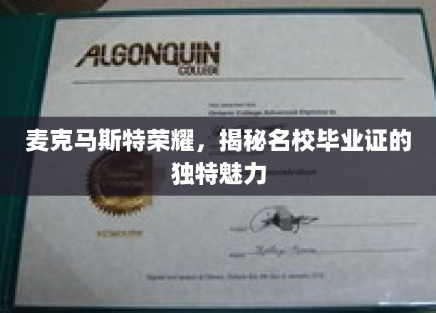 名校光环下的麦克马斯特荣耀，毕业证背后的非凡魅力揭秘