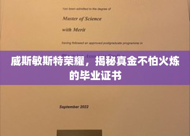 威斯敏斯特荣耀，揭秘真金不怕火炼的毕业证书