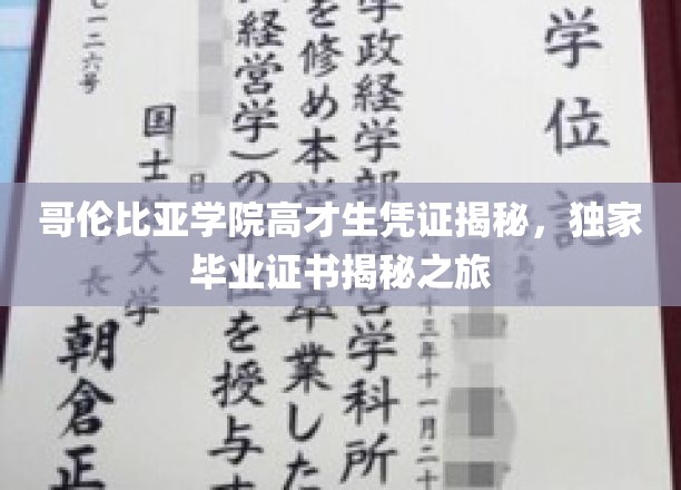 揭开哥伦比亚学院精英学位面纱，独家探秘毕业证书背后的故事