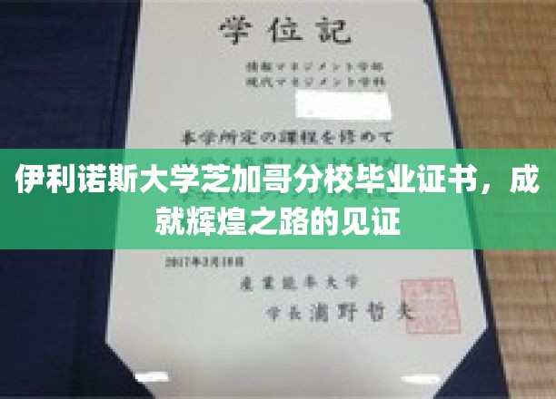 伊利诺伊大学芝加哥分校毕业证书，成就辉煌之路的见证