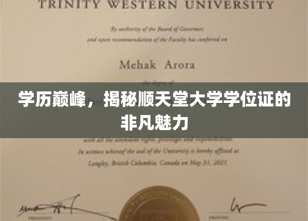 顺天堂大学学位证，探寻学历之巅的独特风采