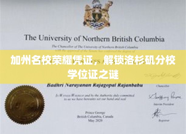 解码加州梦校，洛杉矶分校学位证的神秘面纱