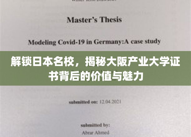 探秘大阪产业大学，证书背后的非凡价值与独特魅力