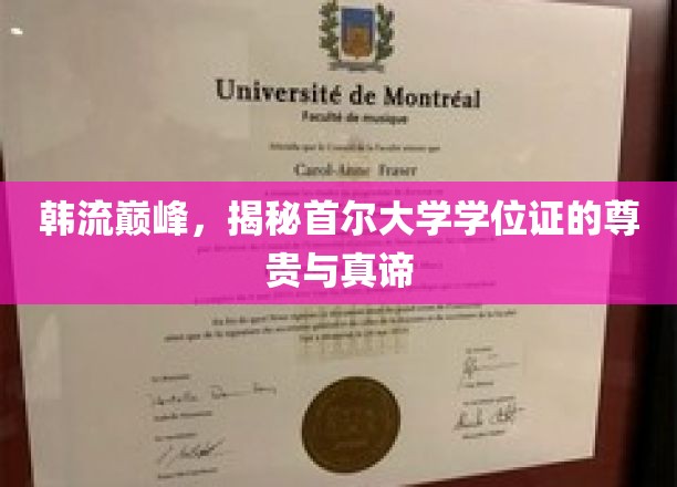 首尔大学学位证，韩流文化下的荣耀凭证