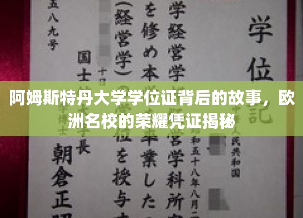 阿姆斯特丹大学学位证背后的故事，欧洲名校的荣耀凭证揭秘