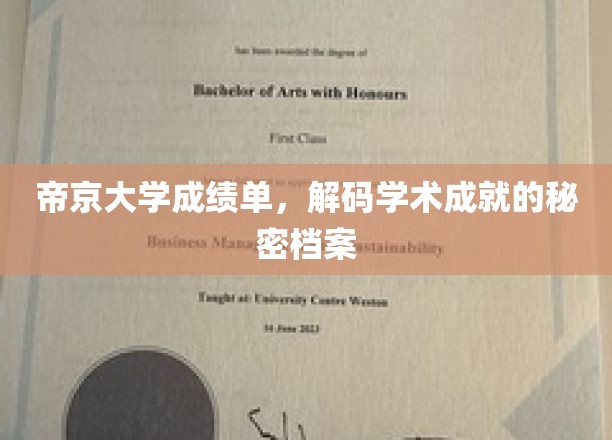 解锁帝京大学精英之路，揭秘成绩单背后的学术密码