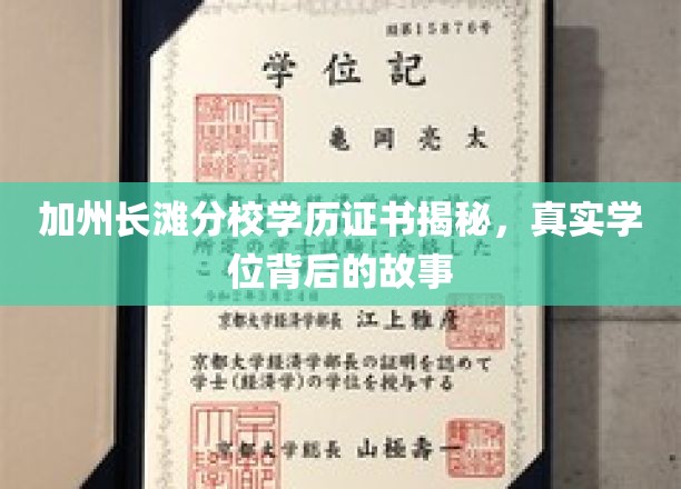 加州长滩分校学历证书揭秘，真实学位背后的故事