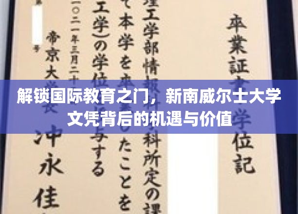 跨国教育新篇章，揭秘新南威尔士大学文凭的全球竞争力