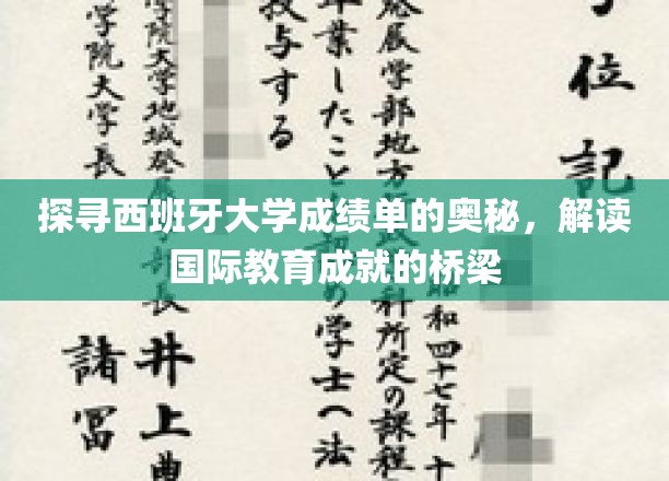 探寻西班牙大学成绩单的奥秘，解读国际教育成就的桥梁