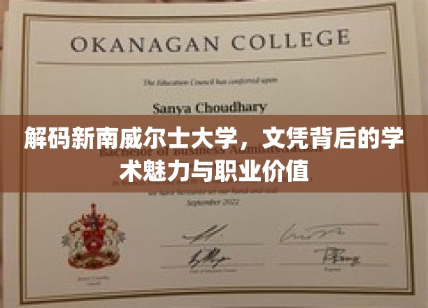 解码新南威尔士大学，文凭背后的学术魅力与职业价值