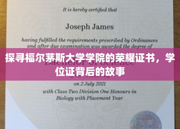 探寻福尔茅斯大学学院的荣耀证书，学位证背后的故事