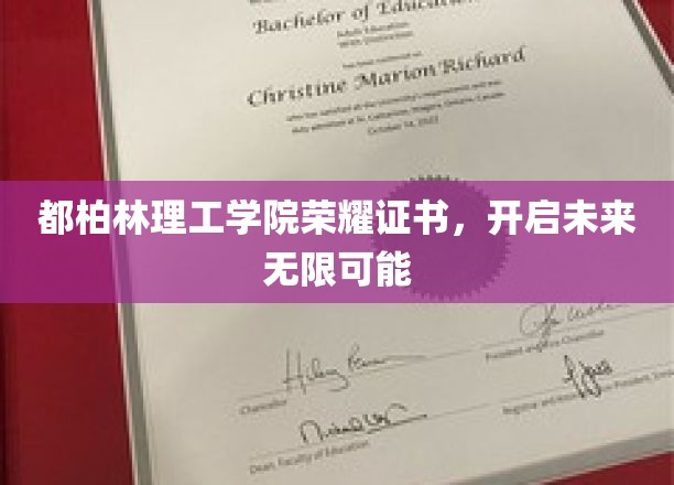 都柏林理工学院荣耀证书，开启未来无限可能