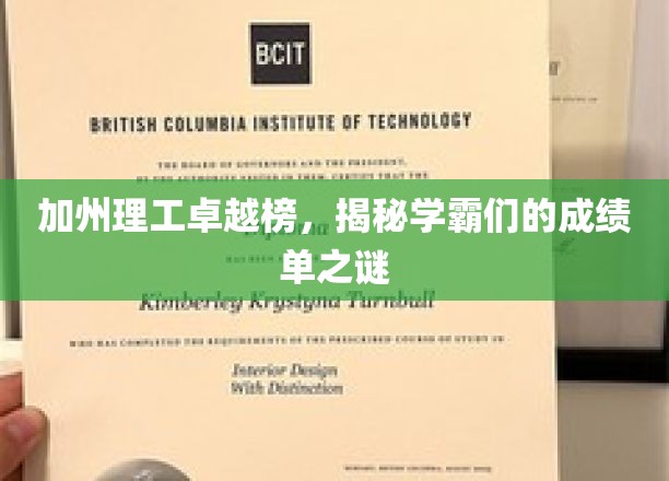 揭秘加州理工学霸秘籍，背后的卓越成绩单全解析