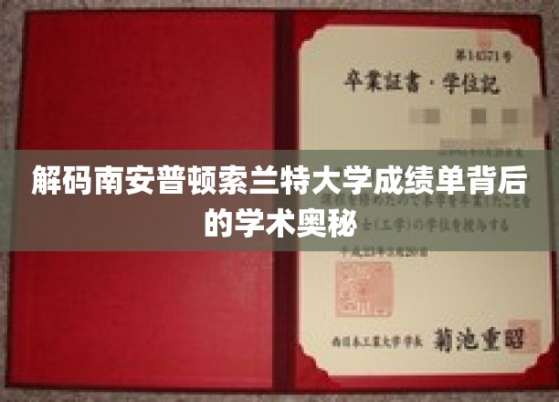 解码南安普顿索兰特大学成绩单背后的学术奥秘