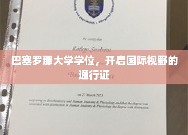 巴塞罗那大学学位，开启国际视野的通行证