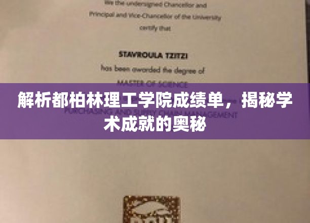 解码都柏林理工学院成绩单，揭秘卓越学术背后的秘密
