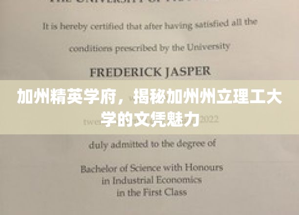 加州梦工厂，揭秘加州州立理工大学的卓越学位风采