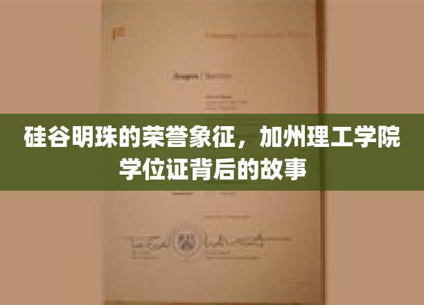 硅谷精英摇篮，加州理工学院学位证的传奇之旅