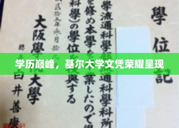 基尔荣耀，学历巅峰，成就非凡大学文凭展翅飞翔