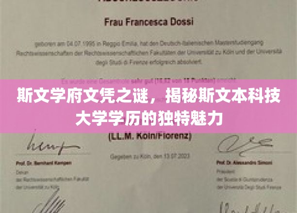 探寻斯文本科技大学学历的神秘光环，斯文学府文凭背后的独特魅力