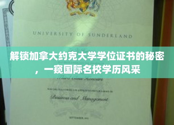 揭秘约克大学学位证书的奥秘，国际顶尖学府的学历魅力大公开