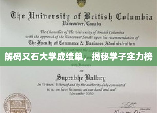 解码又石大学成绩单，揭秘学子实力榜