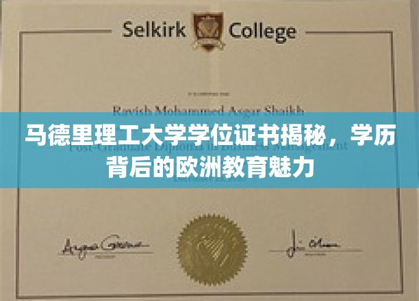 马德里理工大学学位证书揭秘，探寻学历背后的欧洲教育魅力