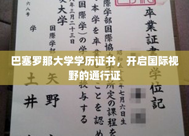 巴塞罗那大学文凭，解锁全球视野的钥匙