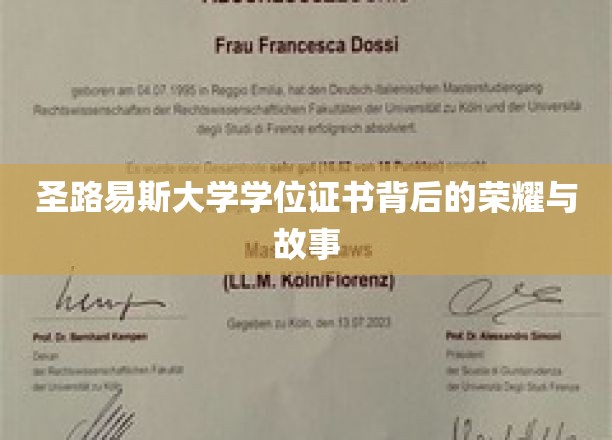 圣路易斯大学学位证书，探寻荣耀背后的传奇篇章
