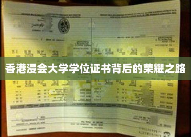 解码香港浸会大学学位证书，荣耀征途上的璀璨印记