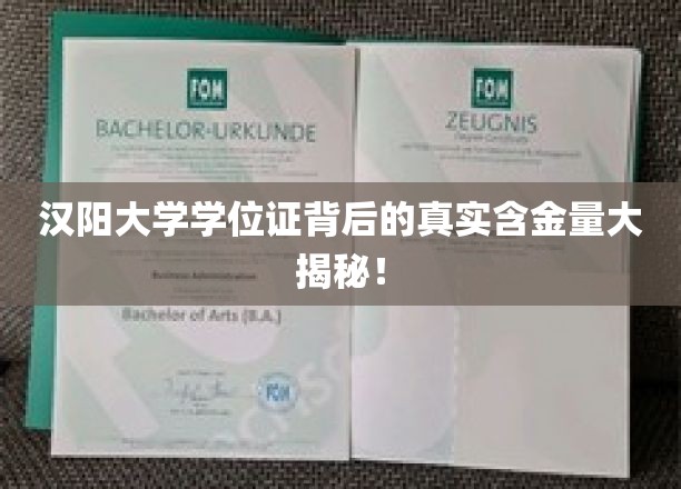 汉阳大学学位证背后的真实含金量大揭秘！