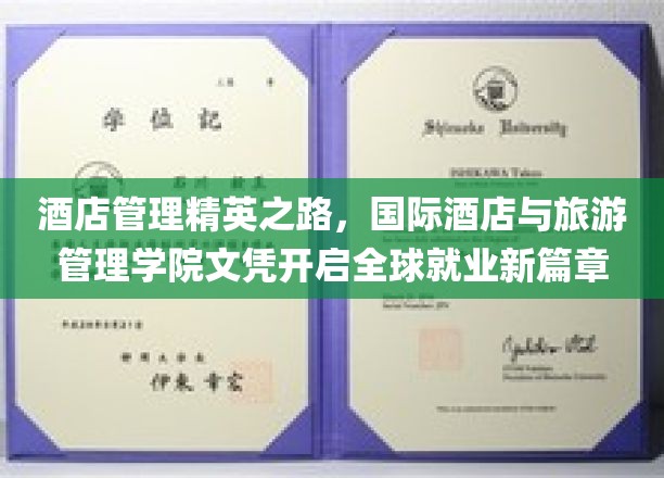 迈向国际舞台，酒店管理精英养成记，旅游管理学院文凭助你开启环球职场新航程
