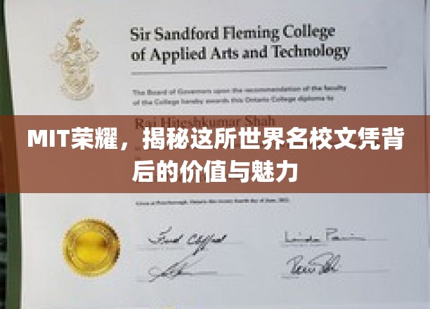 MIT荣耀揭秘，探究全球顶尖学府文凭的非凡魅力与价值