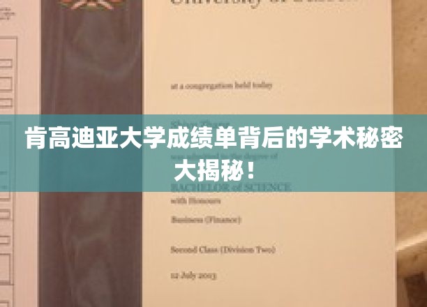 肯高迪亚大学成绩单揭示的学术奥秘全解析！