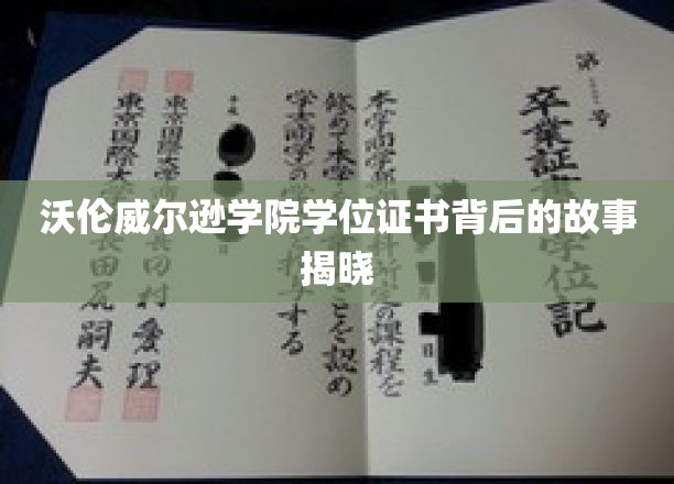 揭秘沃伦威尔逊学院学位证书的传奇诞生记