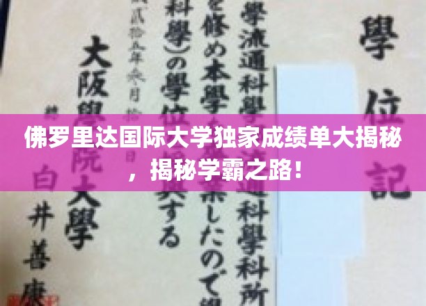 探秘佛罗里达国际大学学霸奥秘，揭秘学霸之路背后的独门秘籍！