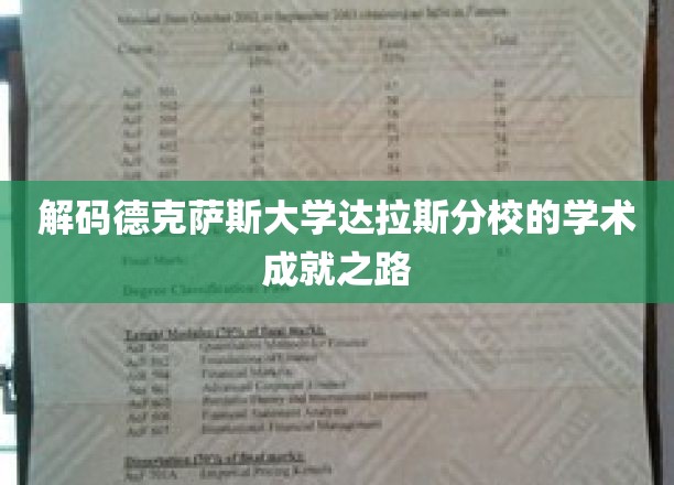 解码德克萨斯大学达拉斯分校的学术成就之路