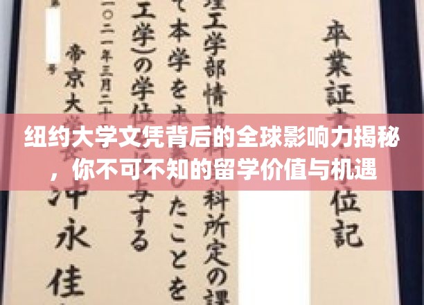 纽约大学文凭背后的全球影响力揭秘，你不可不知的留学价值与机遇