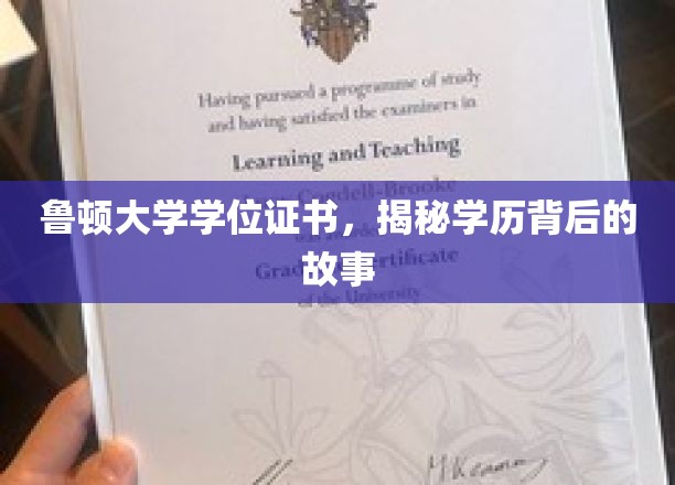 鲁顿大学学位证书，探寻学历背后的传奇与奥秘