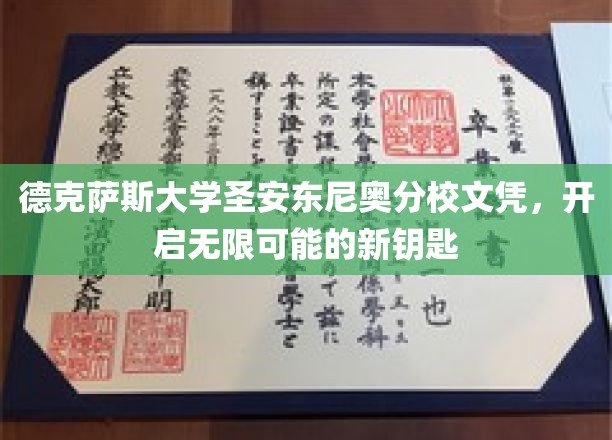 德克萨斯大学圣安东尼奥分校文凭，开启无限可能的新钥匙