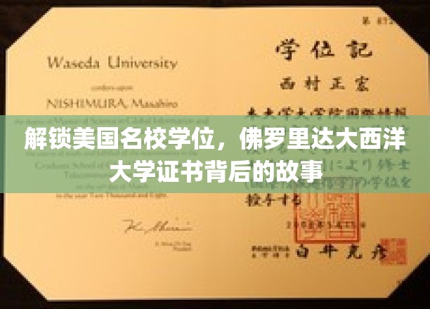 探寻美国梦的起点，佛罗里达大西洋大学学位背后的奥秘