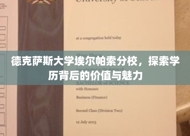 德克萨斯大学埃尔帕索分校，探索学历背后的价值与魅力