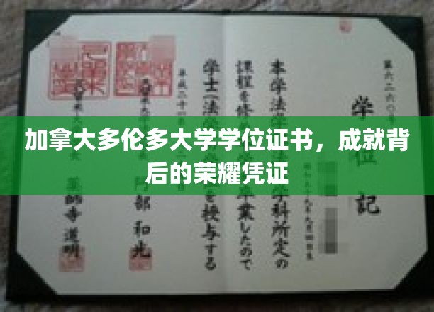 解锁多伦多大学荣耀，学位证书背后的非凡成就