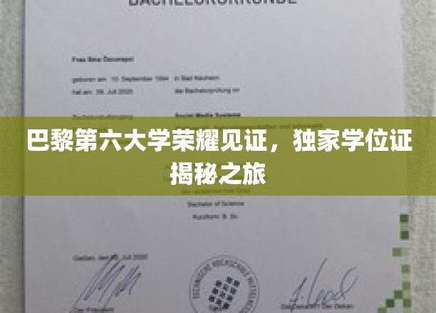 巴黎第六大学荣耀见证，独家学位证揭秘之旅