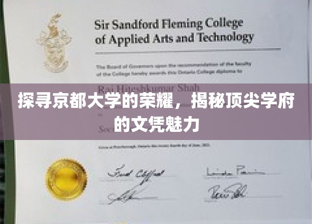 探寻京都大学的荣耀，揭秘顶尖学府的文凭魅力