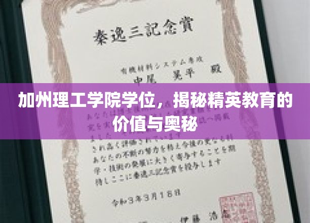 解码加州理工学院学位，探索精英教育的非凡价值