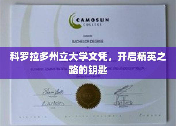 解锁精英未来，科罗拉多州立大学文凭，你的职业启航证