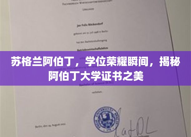 阿伯丁大学学位风采，一瞥苏格兰阿伯丁的荣耀证书瞬间