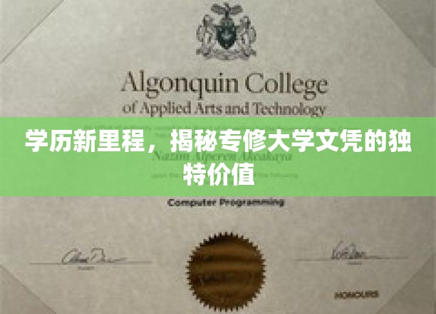 学历新里程，揭秘专修大学文凭的独特价值
